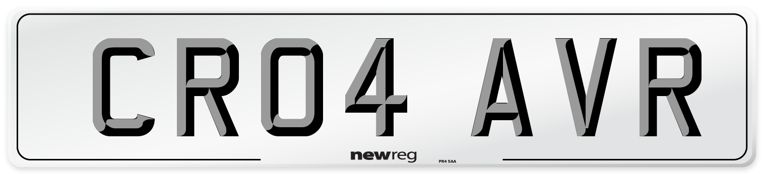 CR04 AVR Number Plate from New Reg